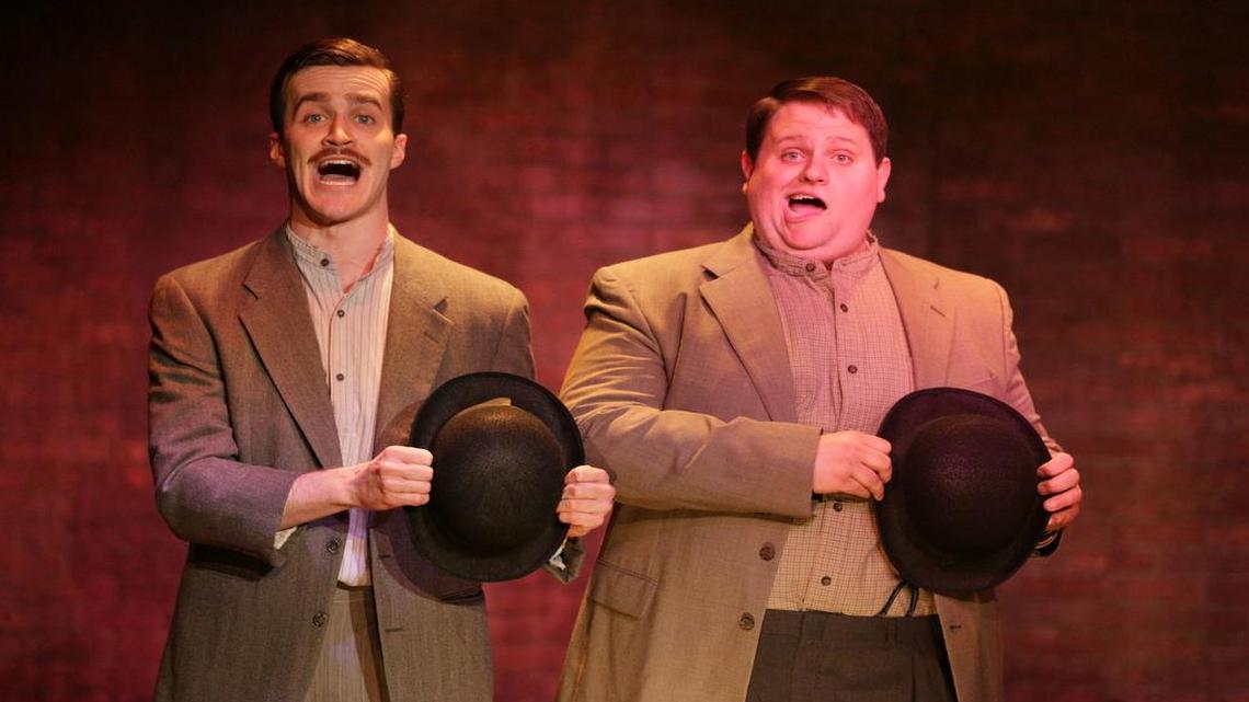 In “The Ballad of Lefty & Crabbe,” Seth Macchi (left) and Michael Hudgens are a down-on-their-luck vaudeville comedy duo.