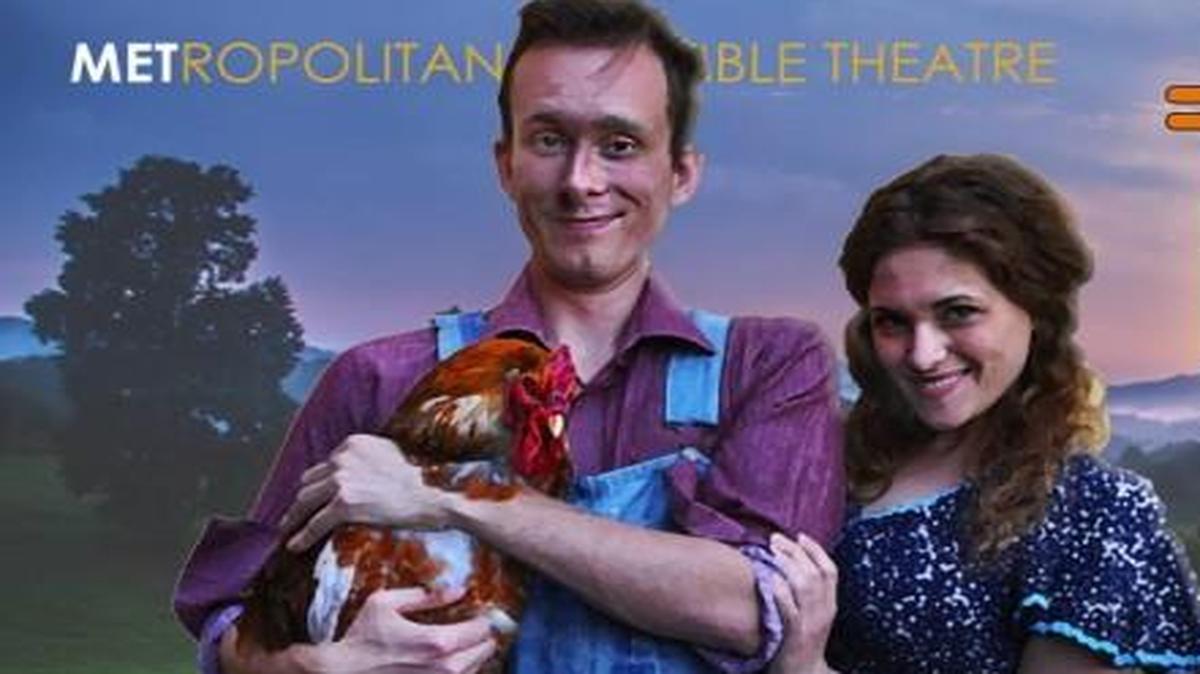 Connor Eastman (Chuck) and Casey Jane (Pearlene) are the main characters of the MET’s “Tennessee Playboy.” Marketing materials are the only places you’ll see Monticello the chicken.