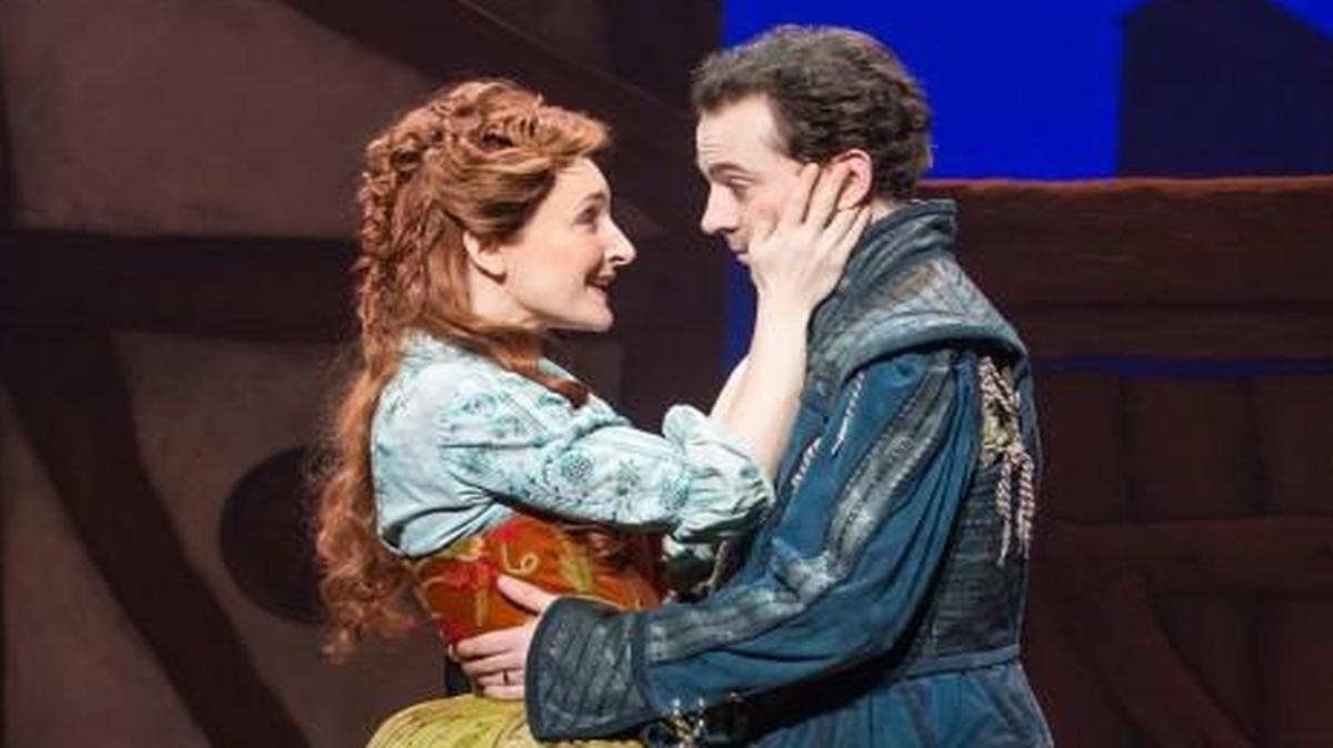 Real-life wife and husband Maggie Lakis and Rob McClure play a 16th century wife and husband scheming how to compete against William Shakespeare.