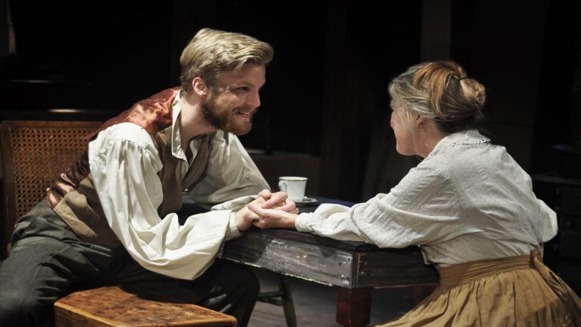 
Seth Jones as Vincent and Shelley Wyche as Ursula in “Vincent in Brixton” at Metropolitan Ensemble Theatre. 

