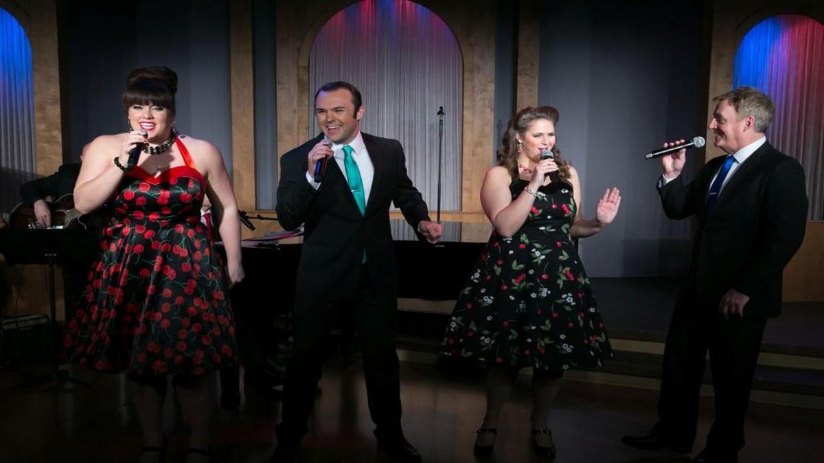 “Unchained Melody” is performed by (from left): Christina Burton, Robert Erik Sobbe, Samantha Agron and Tim Noland.