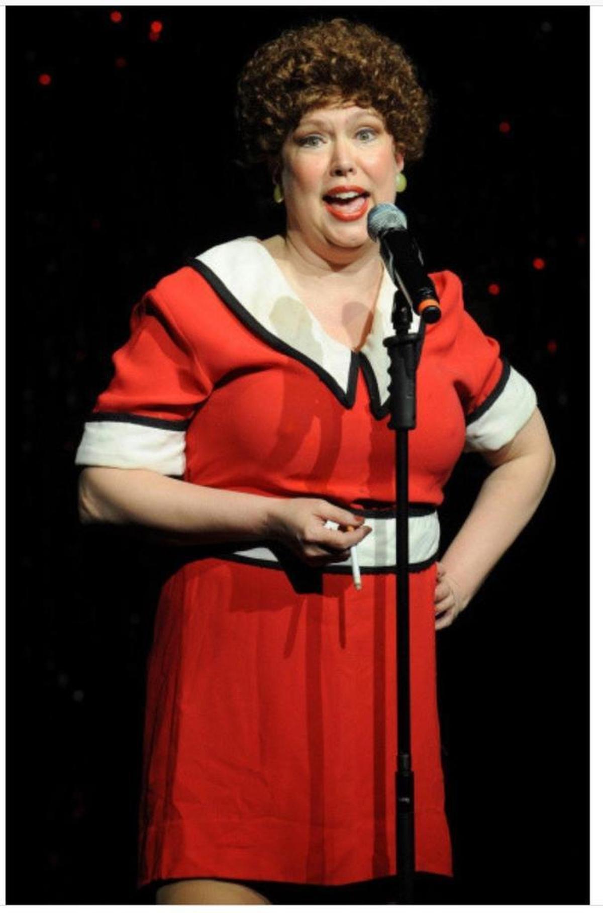 Valerie Fagan, an alum of Shawnee Mission West High School, will portray Over-the-Hill-Annie during “Forbidden Broadway,” on stage this week at the Starlight Indoors theater.