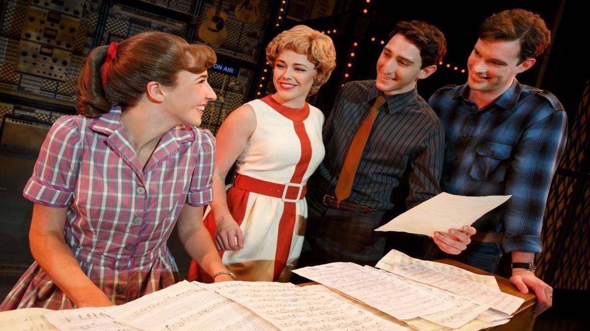 Carole King (Julie Knitel, left), Cynthia Weil (Erika Olsen), Barry Mann (Ben Fankhauser) and Gerry Goffin (Liam Tobin) crafted a slew of pop hits from the 1960s through the 1990s.