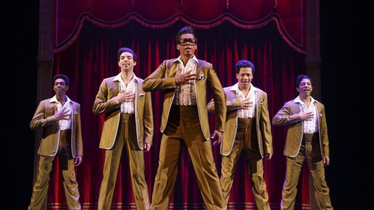 The Temptations sing their hits in “Motown: The Musical.”
