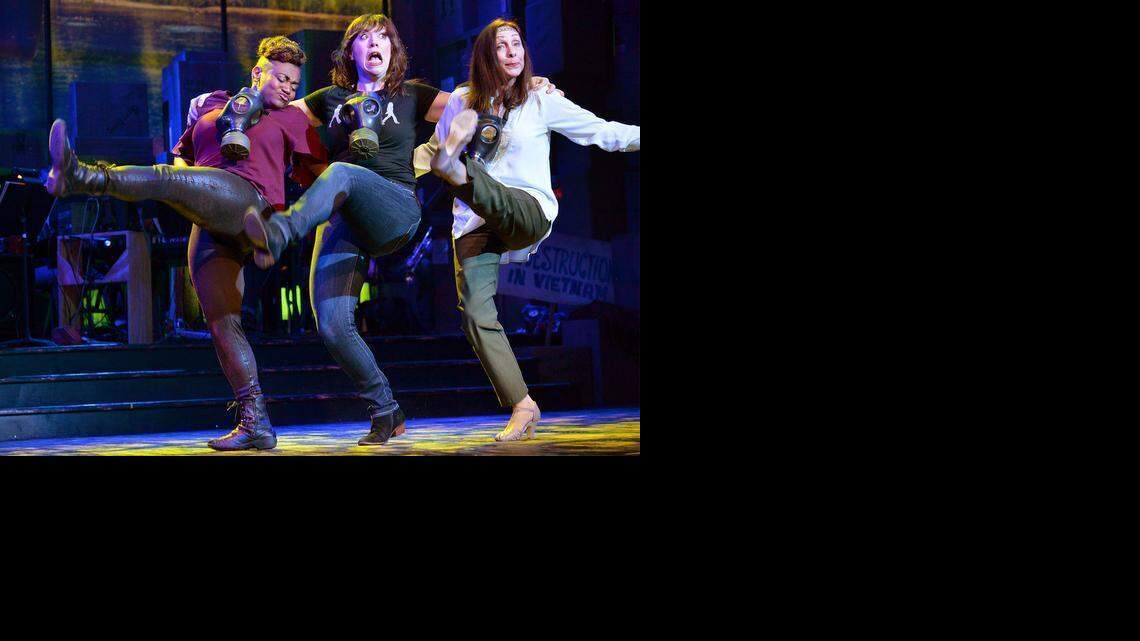 
The “Hair: Retrospection” enemble includes, from left, Linnaia McKenzie, Shanna Jones and Natalie Mosco. Mosco performed in the 1968 Broadway production of “Hair.”
