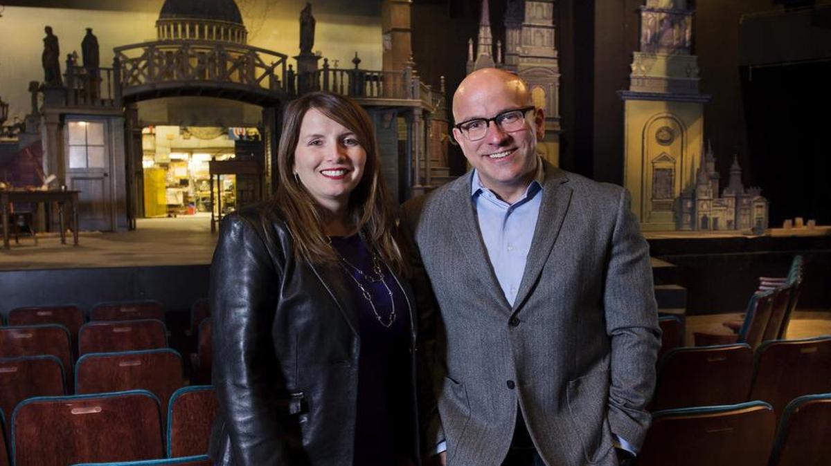 Angela Gieras, executive director and Eric Rosen, artistic director, have overseen the remodeling of the Spencer Theatre, the Kansas City Repertory Theatre’s primary home.