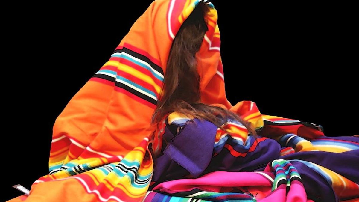 “Blanket Sit” is by Wendy Red Star, on exhibit beginning Jan. 8 at Haw Contemporary.