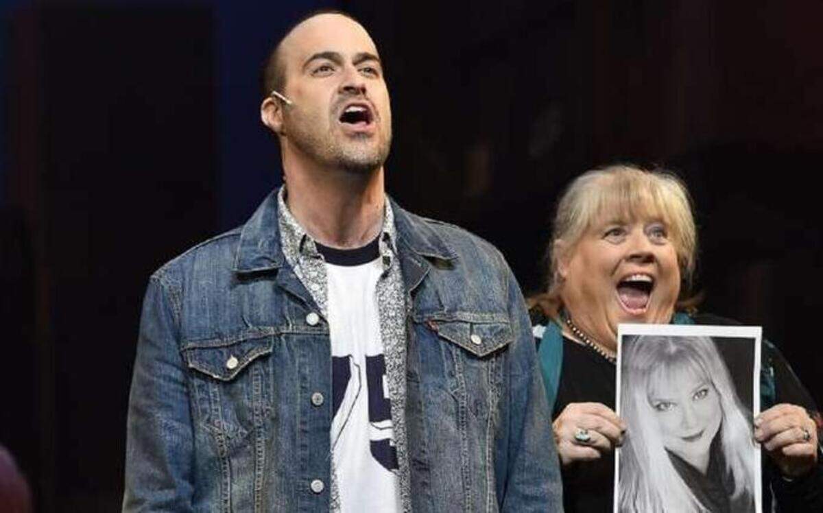 Actor Tim Scott wore a microphone with a thin mouthpiece in KC Rep’s recent production of “Hair: Restrospection.”