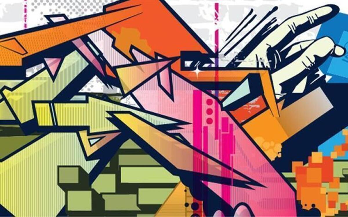Phil “Sike” Shafer’s artboard is an abstract representation of a handshake.