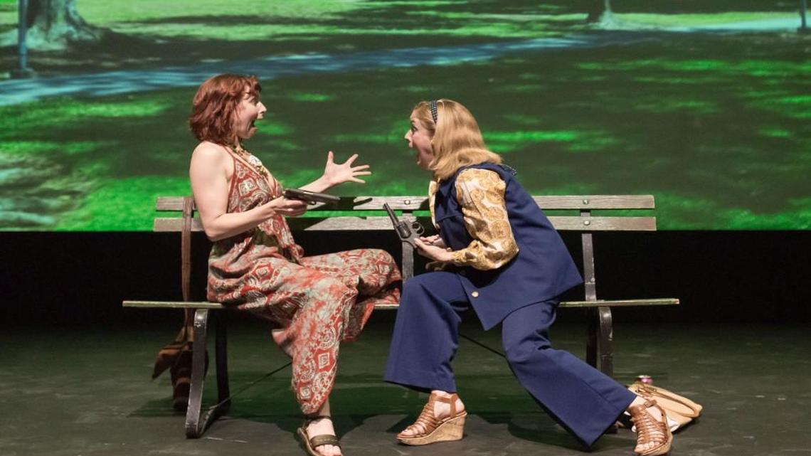 Lynette “Squeaky” Fromme (Liz Golson, left) and Sara Jane Moore (Julie Shaw) both tried to kill President Gerald Ford.