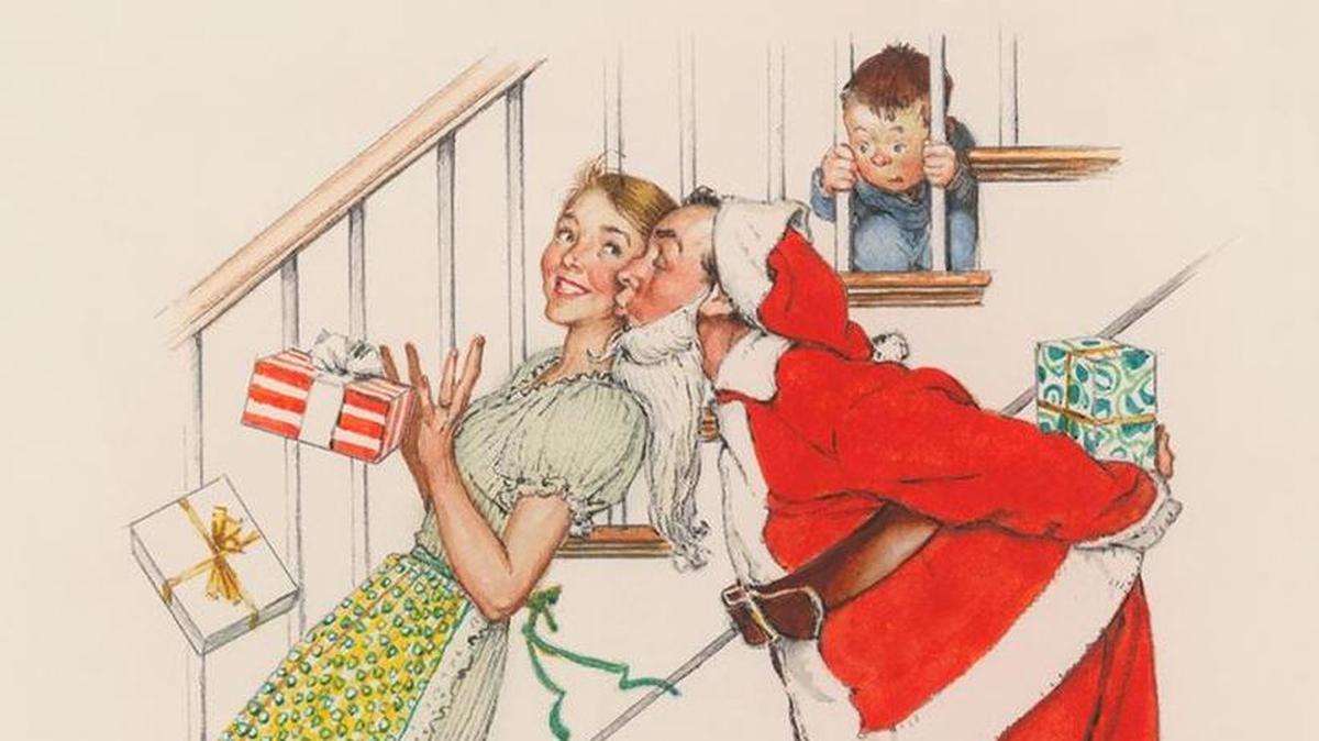 “Christmas Surprise,” an illustration by Norman Rockwell for Hallmark Cards.