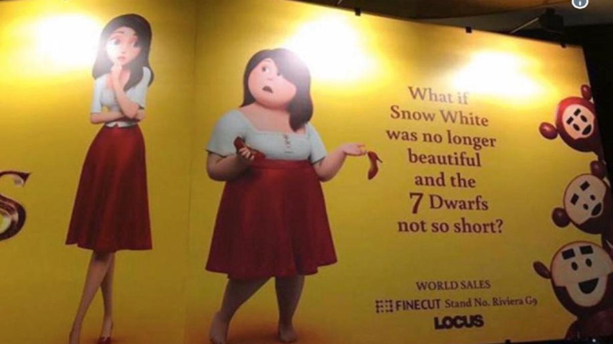Producers of an upcoming animated Snow White parody have apologized for an early poster of the film that struck people as “fat-shaming.” The South Korean movie studio also suspended the marketing campaign.