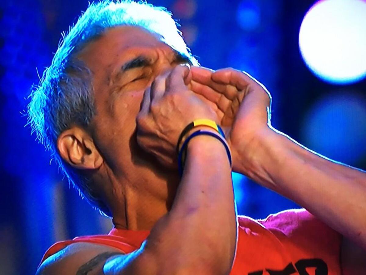 On Monday’s “American Ninja Warrior,” Rich Talavera of Prairie Village gave a loud yodel before launching into his first obstacle: The Floating Steps.