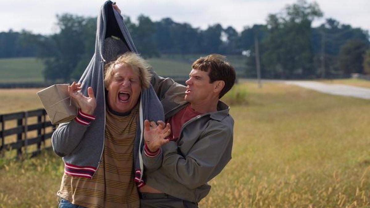 
Harry (Jeff Daniels, left) and Lloyd (Jim Carrey) head off on another cross-country trek, this time to find Harry’s long-lost daughter and deliver an important package.
