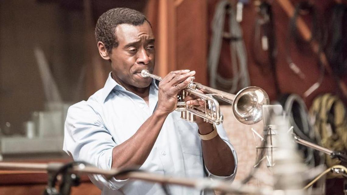 
Don Cheadle plays trumpet in the film “Miles Ahead.”
