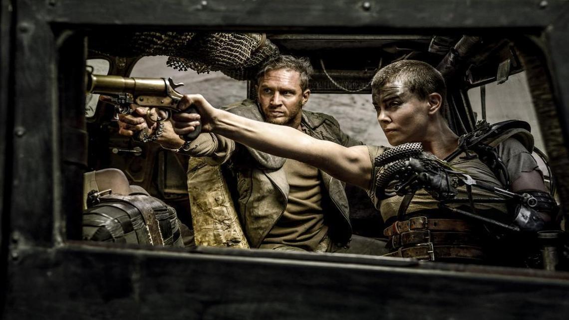 
Max (Tom Hardy) and Furiosa (Charlize Theron) are on a mad chase across the wasteland.
