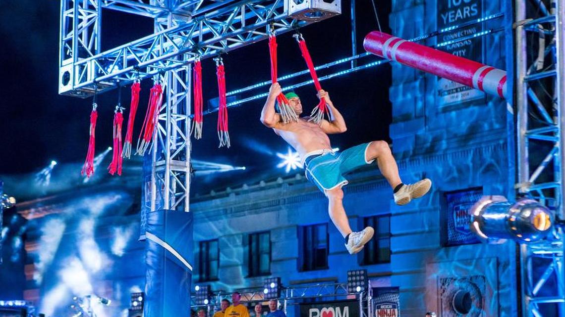 
Competitor James Fenby tackles the dreaded Bungee Road obstacle.
