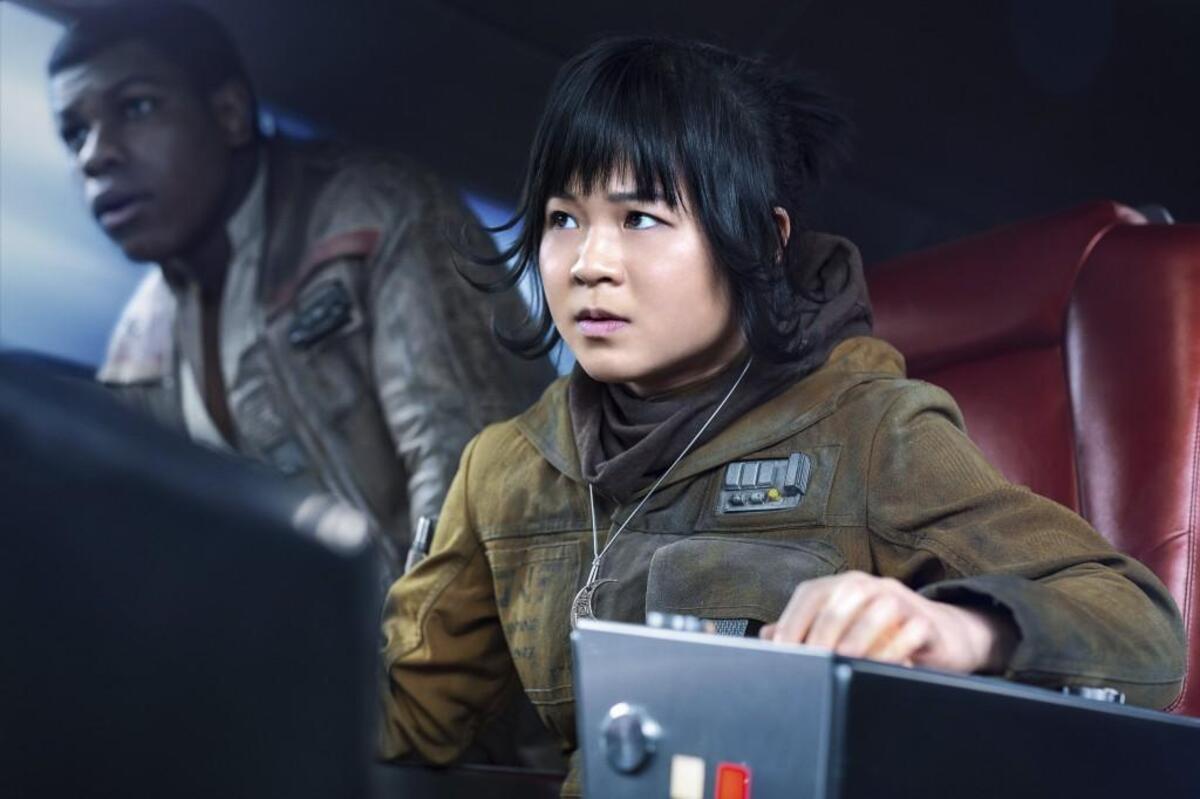 Rose Tico (Kelly Marie Tran) is a mechanic who teams up with Finn (John Boyega) to battle the malevolent First Order.
