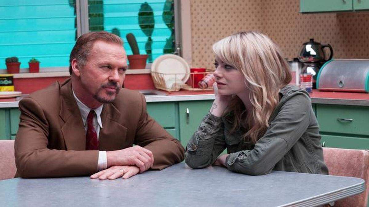 
Michael Keaton is Riggan and Emma Stone is Sam in “Birdman.” 
