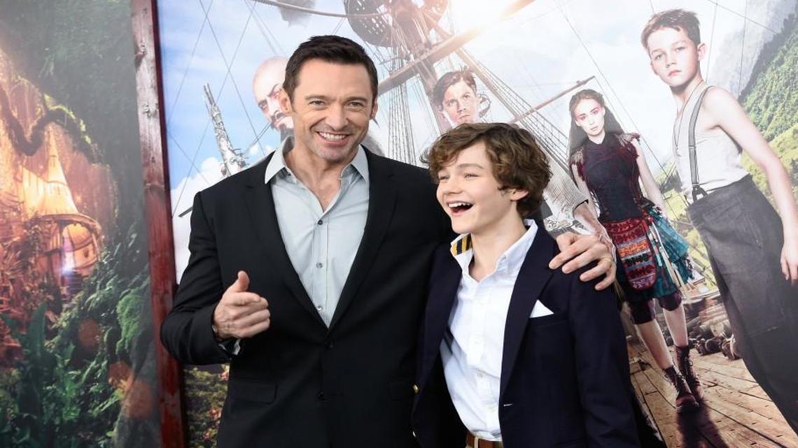 
Hugh Jackman and young Levi Miller attended the premiere of “Pan” in New York on Sunday.
