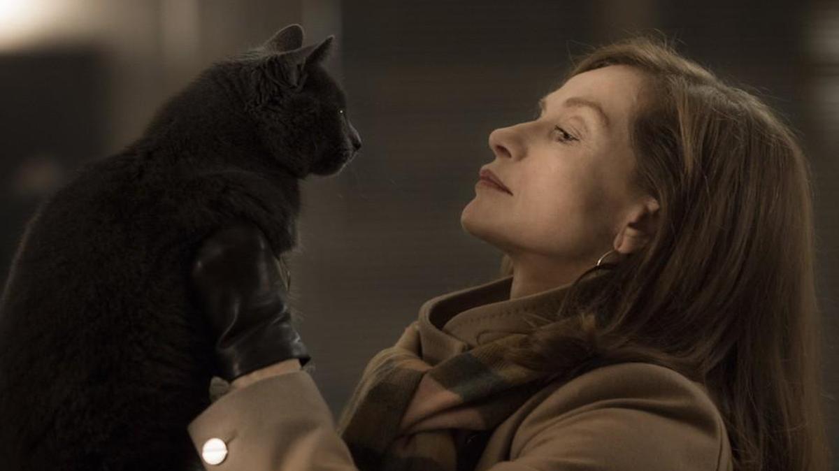 Sophisticated and dismissive, Michele (Isabelle Huppert) cares for no one — except her cat.
