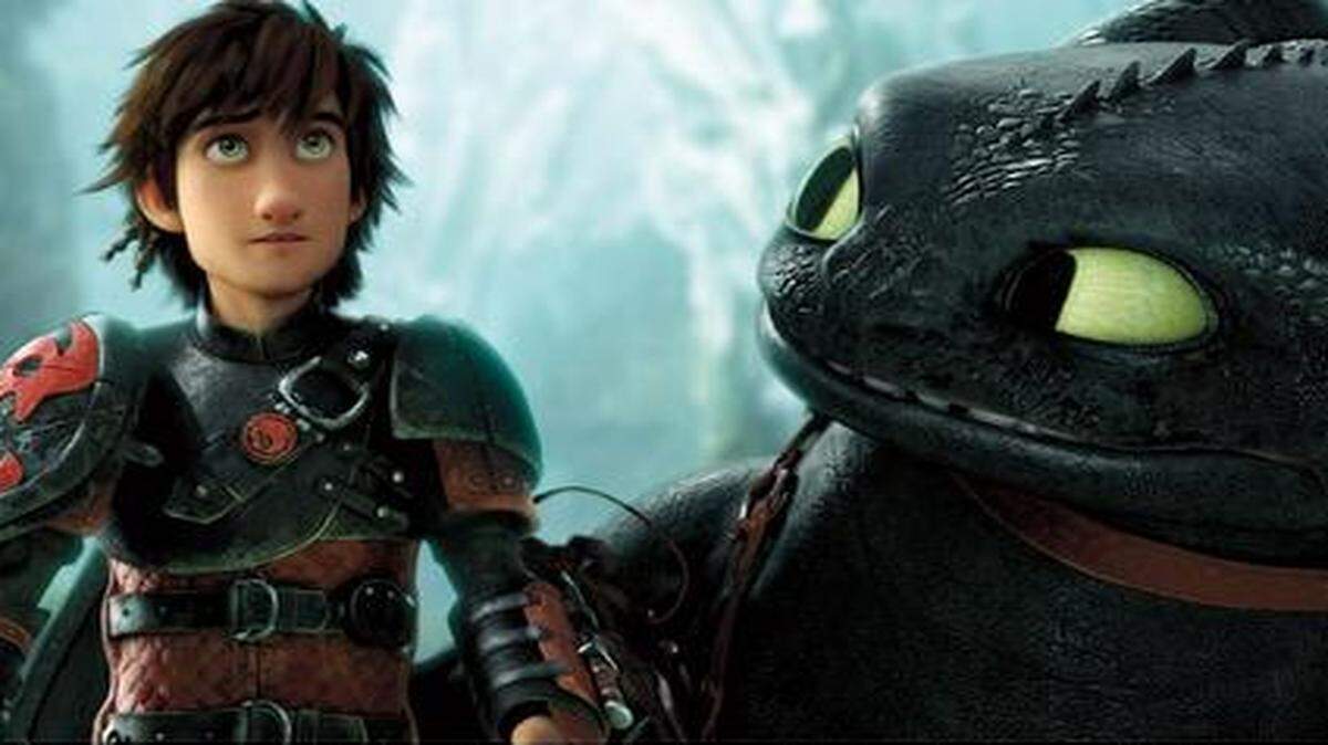 
Hiccup (voiced by Jay Baruchel) and his buddy Toothless.
