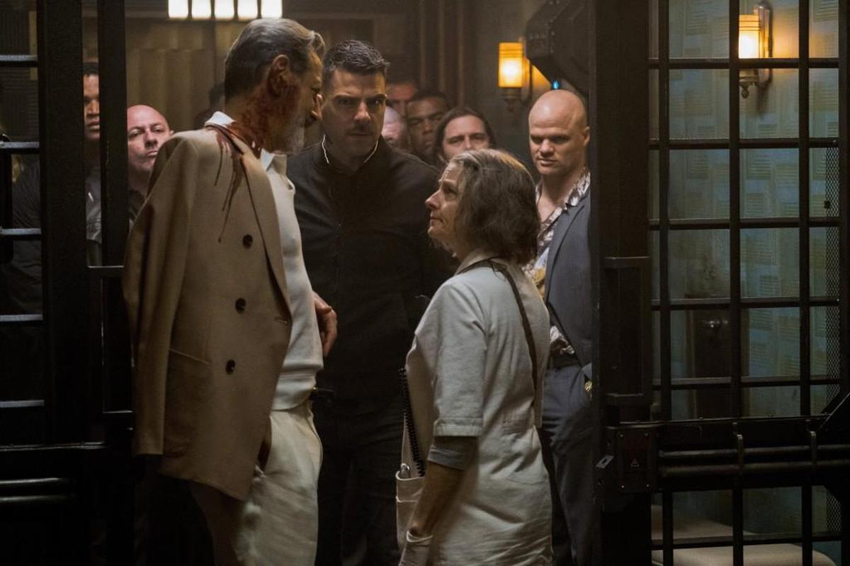 “Hotel Artemis,” whose star-studded cast includes Jeff Goldblum (left), Zachary Quinto and Jodie Foster, is set in a hospital for criminals.