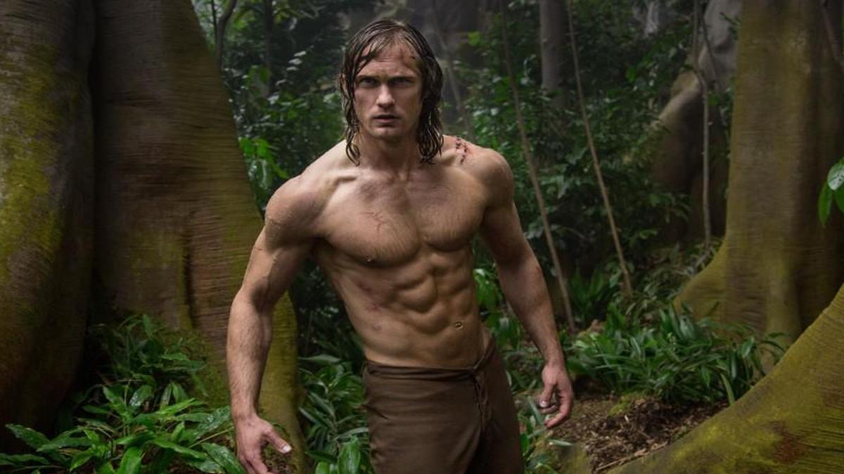 Though he’s lived in London for years, Tarzan (Alexander Skarsgard) quickly strips down to his jungle ways again.
