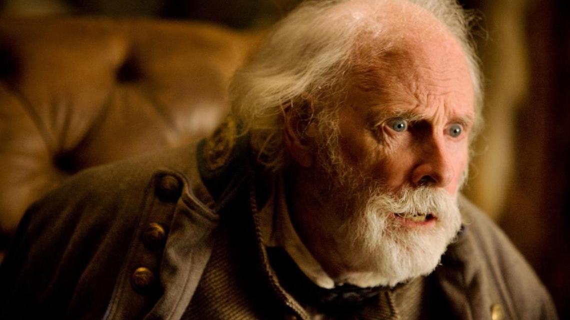 Bruce Dern plays a former Confederate officer who has come to Wyoming to find his missing son in “The Hateful Eight.” He achieved immortality in Westerns by killing John Wayne in “The Cowboys.”