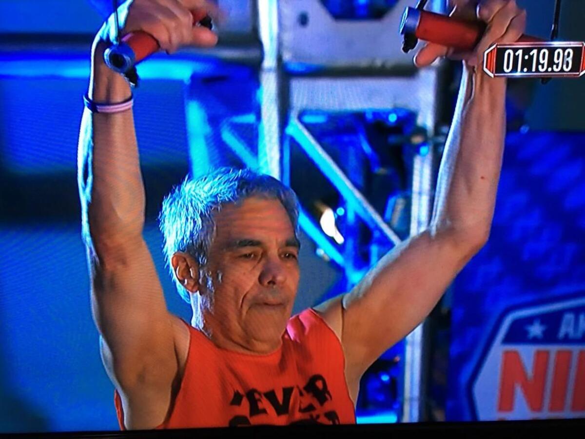 The Hang Glider, the second obstacle of the “American Ninja Warrior” course at Union Station, proved to be the undoing of Rich Talavera of Prairie Village.