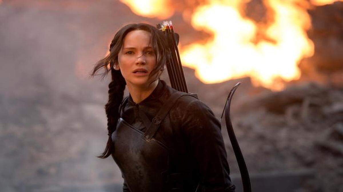 
Katniss (Jennifer Lawrence) ignites a rebellion in “The Hunger Games: Mockingjay, Part 1.”
