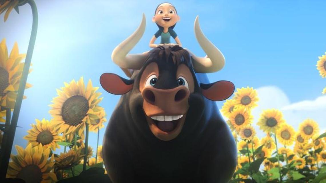 Flower-loving Ferdinand (voiced by John Cena) spends happy days with Nina (Lily Day) until an unfortunate incident sends him back to the bullfighting ranch.
