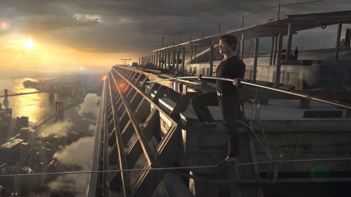 
Philippe Petit (Joseph Gordon-Levitt) walked the high wire he had stealthily strung between the towers of the World Trade Center before dawn on Aug. 7, 1974.
