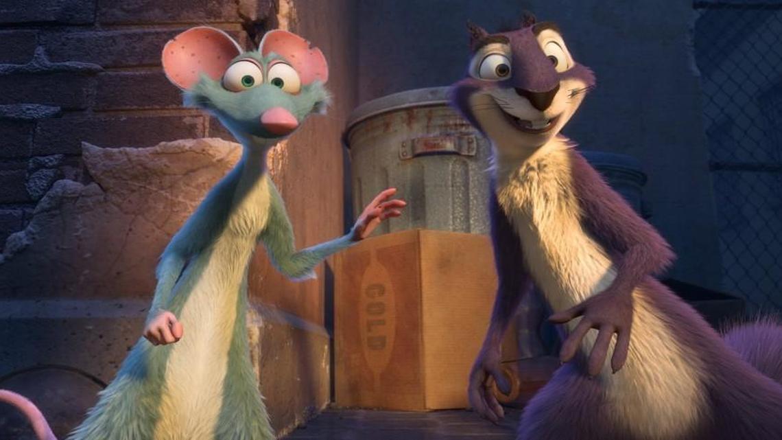 Surly the squirrel (voiced by Will Arnett) joins up with a pack of entertaining mice.