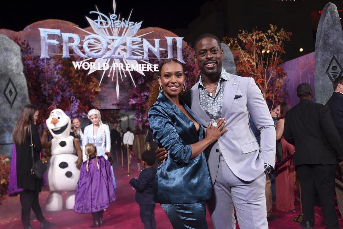 Sterling K. Brown and his wife, Ryan Michelle Bathe, arrived at the world premiere of “Frozen 2” Nov. 7 in Los Angeles.