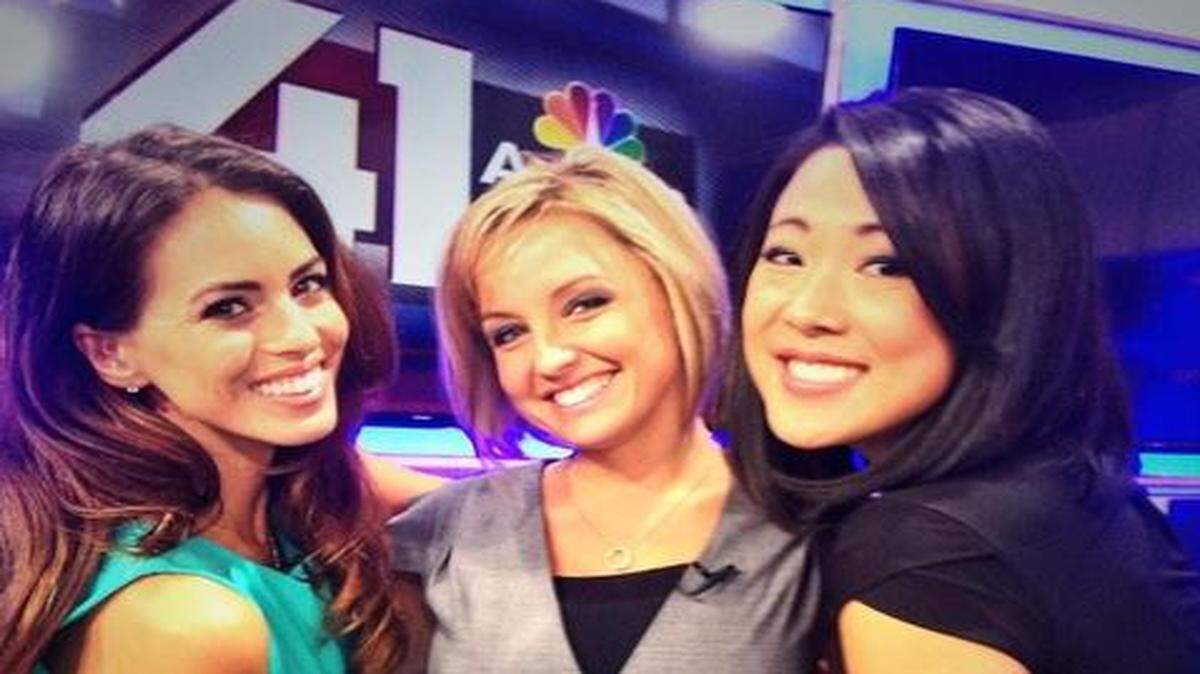 
New KSHB traffic reporter Kacie McDonnell (left) with meteorologist Kalee Dionne and co-anchor JiaoJiao Shen.
