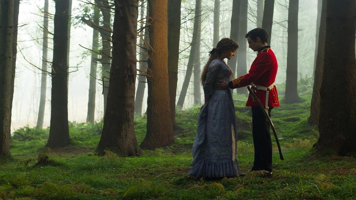 
Bathsheba (Carey Mulligan) has many suitors, including the arrogant Sergeant Troy (Tom Sturridge).
