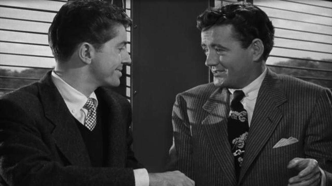 
Farley Granger (left) and Robert Walker are “Strangers on a Train.”
