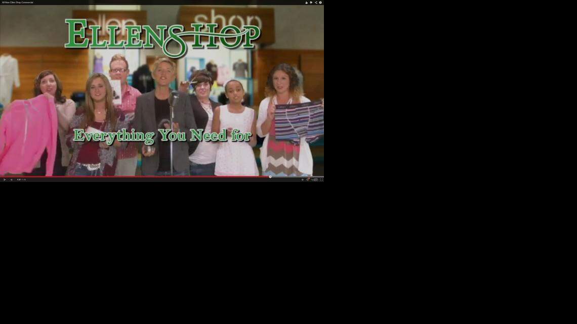 
The mall employees who starred in St. Joseph’s East Hill Shopping Center’s back-to-school commercial, labeled by some as the worst local commercial ever, got together again this time for a spot for The Ellen Degeneres Show’s store.
