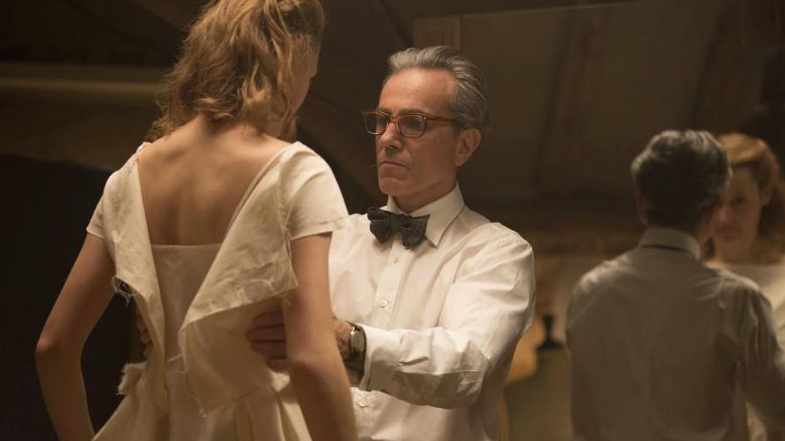 Alma (Vicky Krieps) becomes the muse to eccentric fashion designer Reynolds Woodcock (Daniel Day-Lewis) in “Phantom Thread.”
