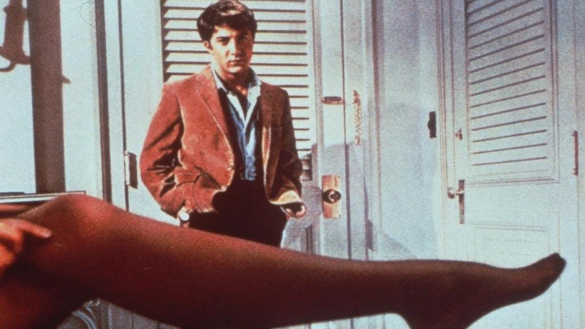 This iconic shot from “The Graduate,” starring Dustin Hoffman and Anne Bancroft, was conceived by artist Harold Michelson.