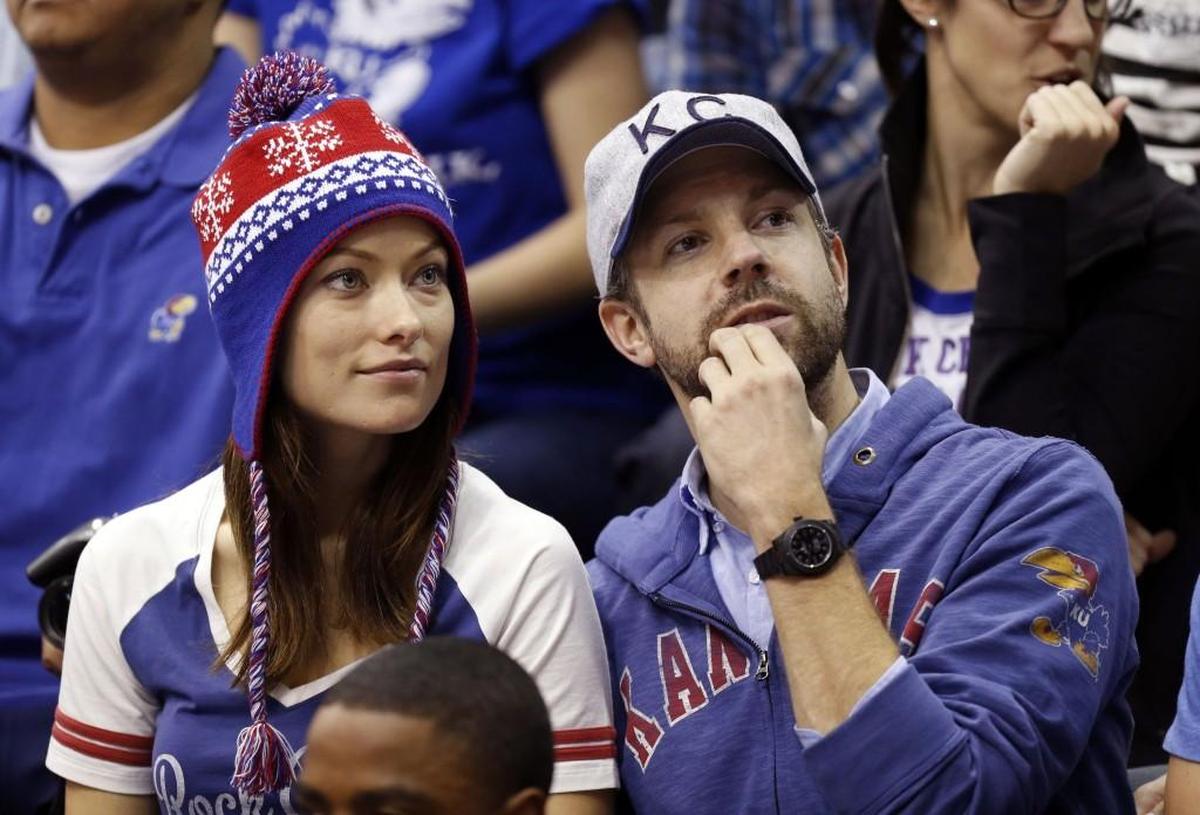 Jason Sudeikis, who played basketball in high school and college, is still a big fan of local sports. In 2012, he and fiancee Olivia Wilde rooted for the Jayhawks at a KU basketball game in Lawrence.