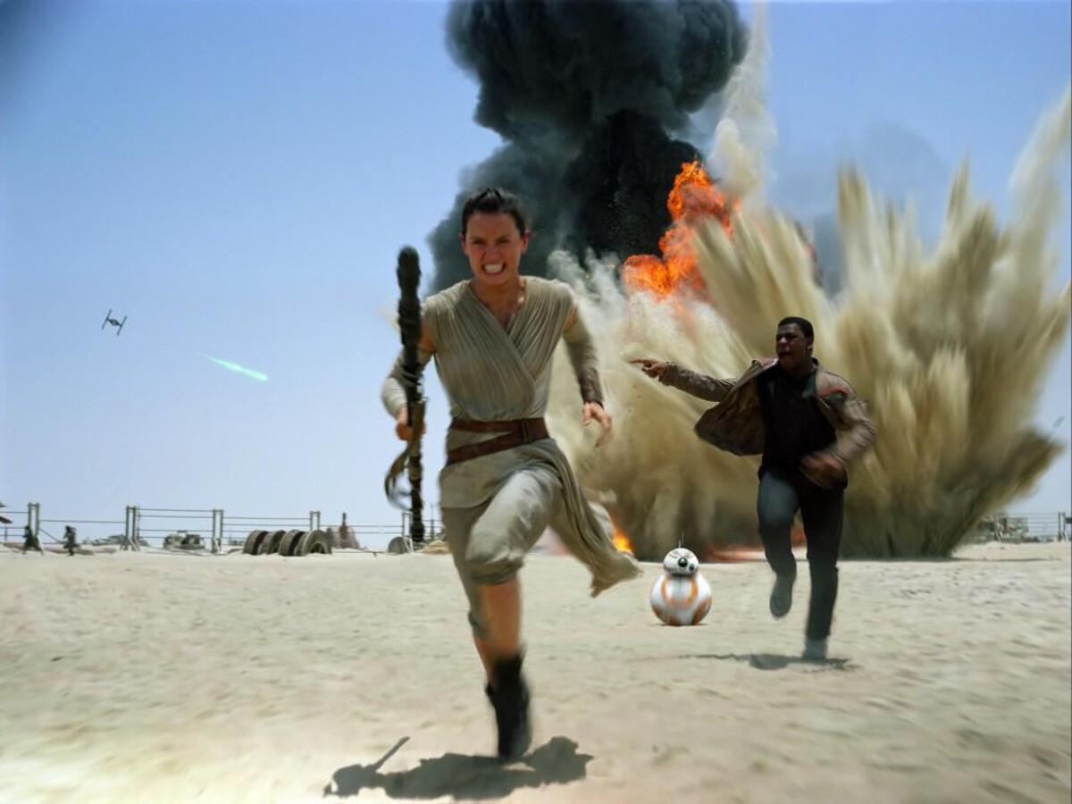 “The Force Awakens” blasts us into the world of Rey (Daisy Ridley) and Finn (John Boyega), both of whom return in “The Last Jedi.”