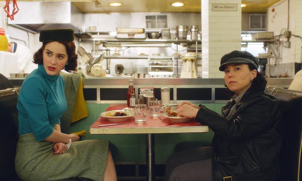 Rachel Brosnahan (left) and Alex Borstein were both nominated for Golden Globes for “The Marvelous Mrs. Maisel,” which was nominated for best TV comedy.