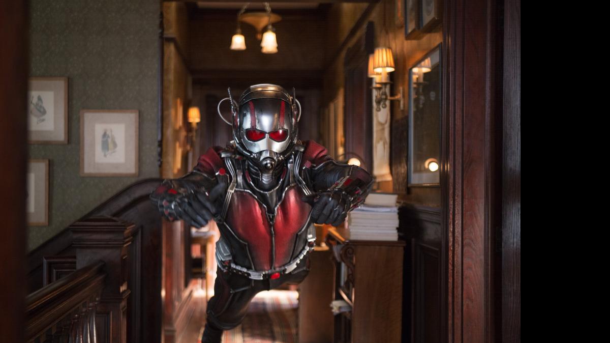 
Once he puts on the Ant-Man suit, Scott Lang (Paul Rudd) gains new powers.
