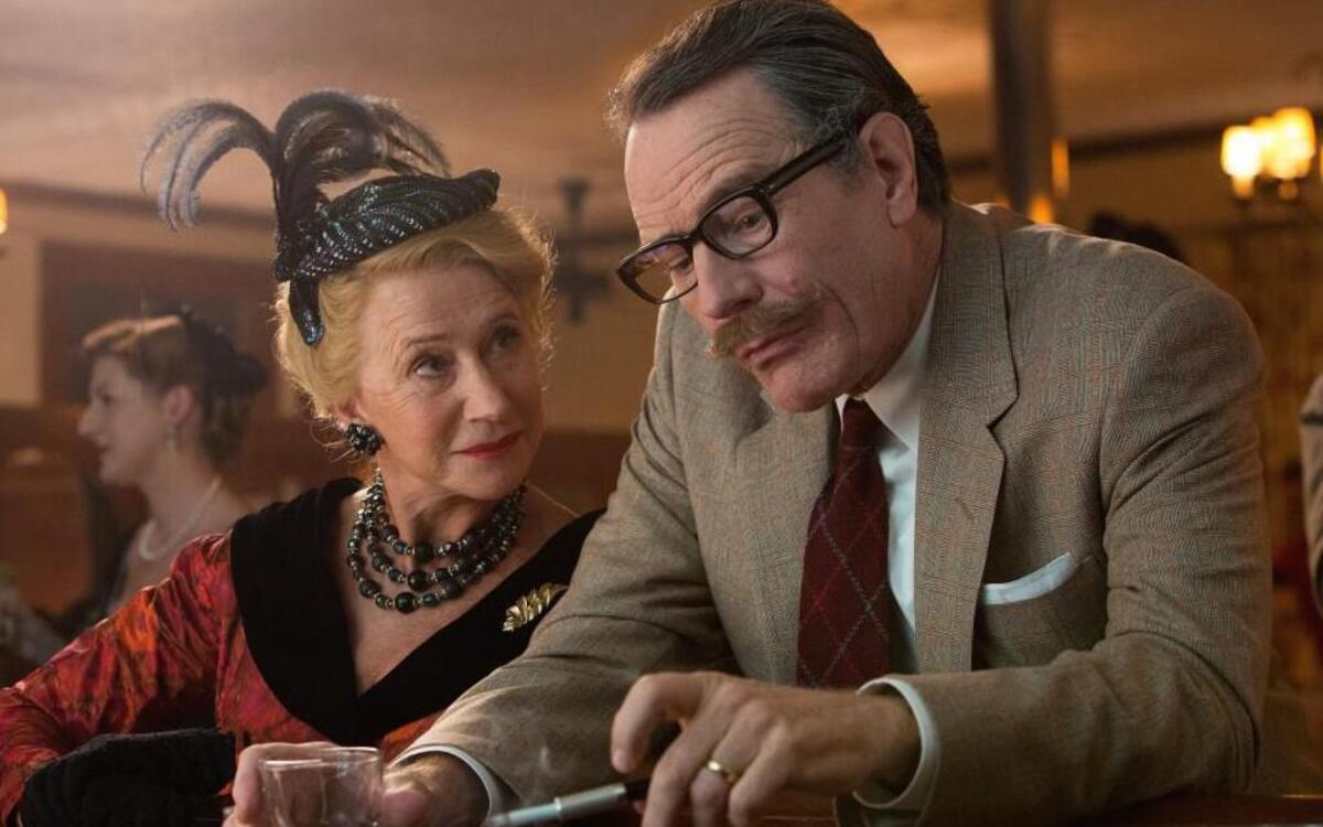 Screenwriter Dalton Trumbo (Bryan Cranston) had to contend with Red-baiting gossip columnist Hedda Hopper (Helen Mirren).