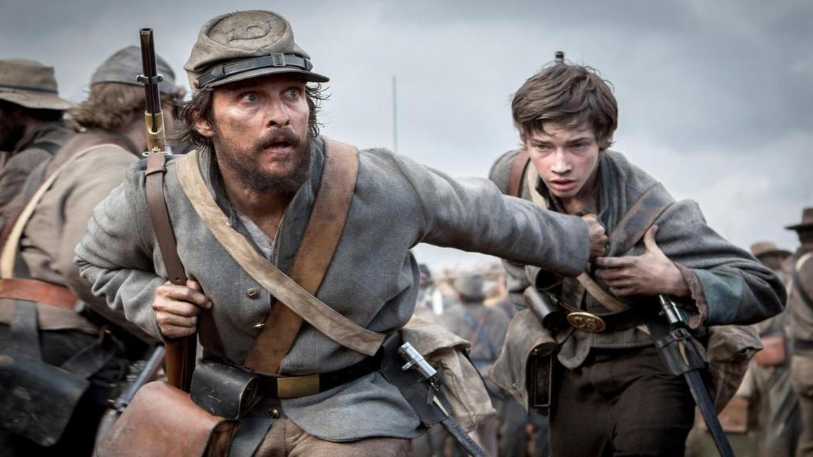 During the Civil War, Mississippi farmer Newton Knight (Matthew McConaughey, left) leads a rebellion against the Confederacy.