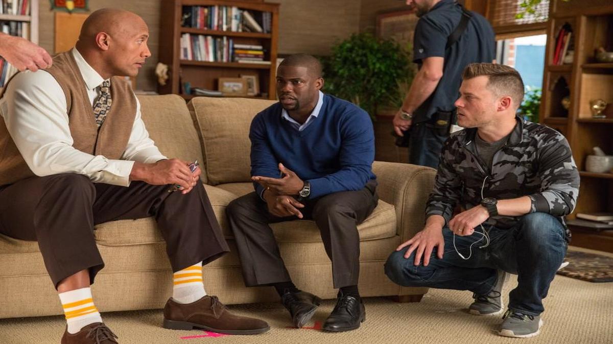 Writer/director Rawson Marshall Thurber (right) says Dwayne Johnson approached him about starring in “Central Intelligence” and it was Johnson’s idea to bring in Kevin Hart.