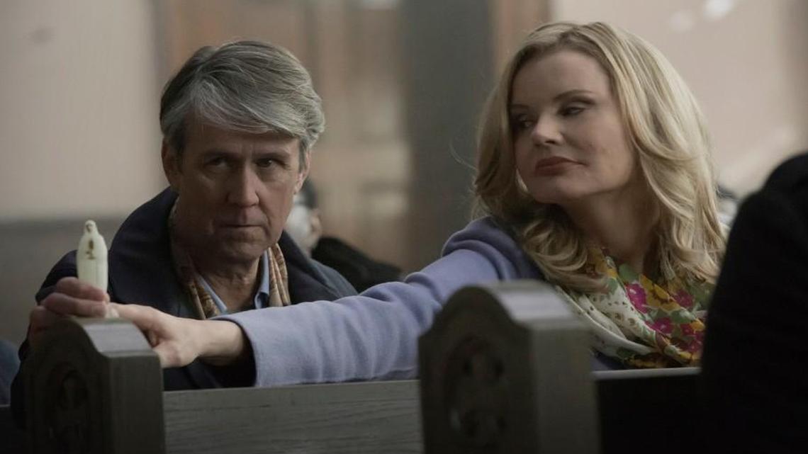 Alan Ruck and Geena Davis need priestly help in Fox’s remake of the 1973 film “The Exorcist,” premiering Sept. 23