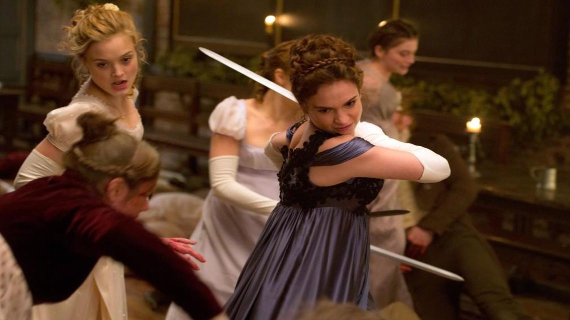 Elizabeth Bennet (Lily James) battles more than class restrictions in “Pride and Prejudice and Zombies.”
